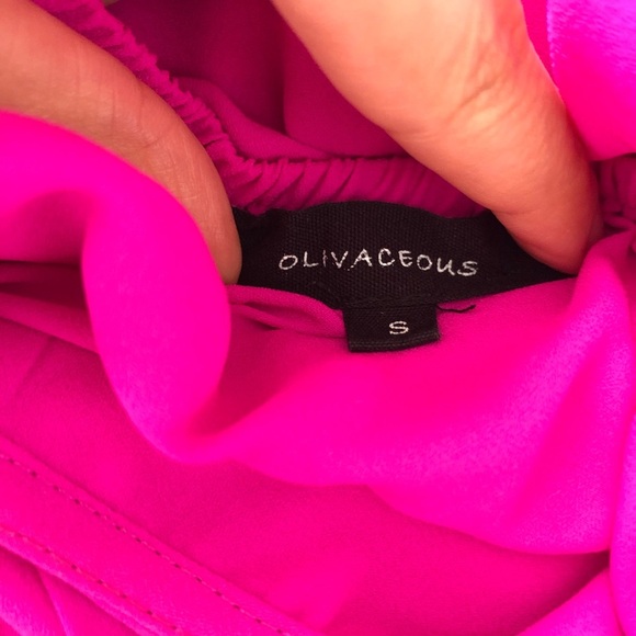 OLIVACEOUS Hot Pink Halter V-neck Blouse - Picture 12 of 13